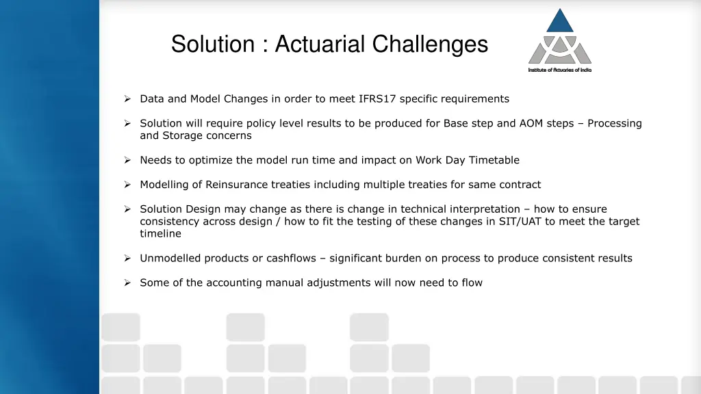 solution actuarial challenges