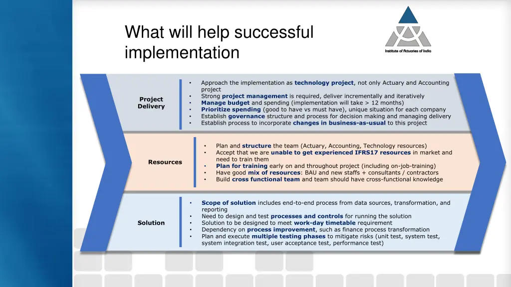 what will help successful implementation