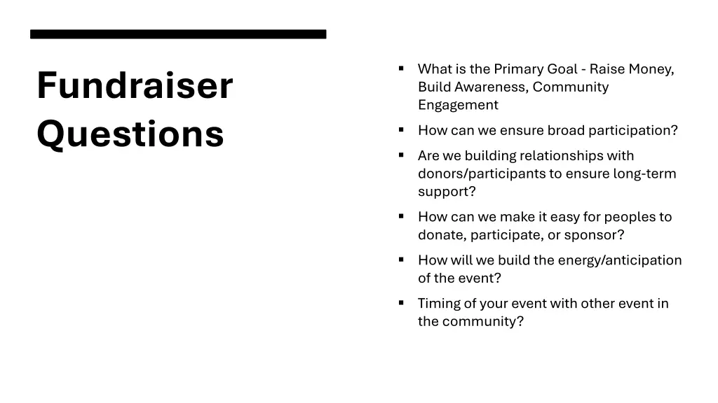 what is the primary goal raise money build