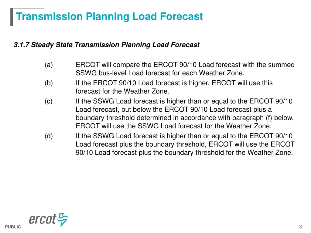 transmission planning load forecast
