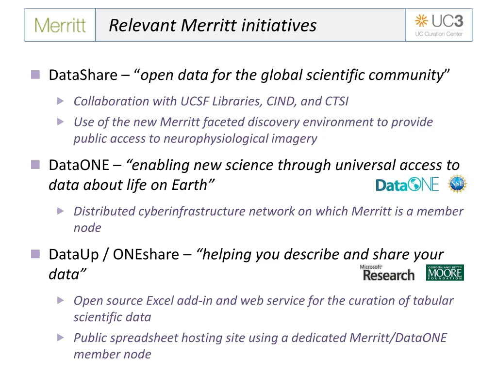 relevant merritt initiatives