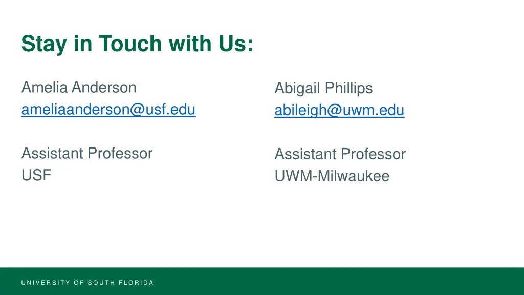 stay in touch with us