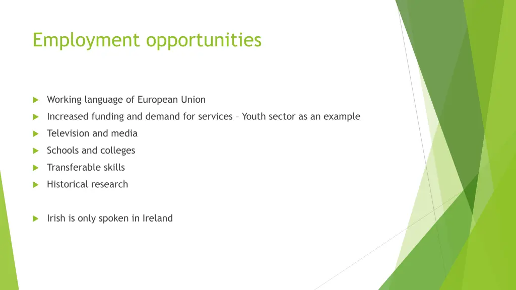 employment opportunities