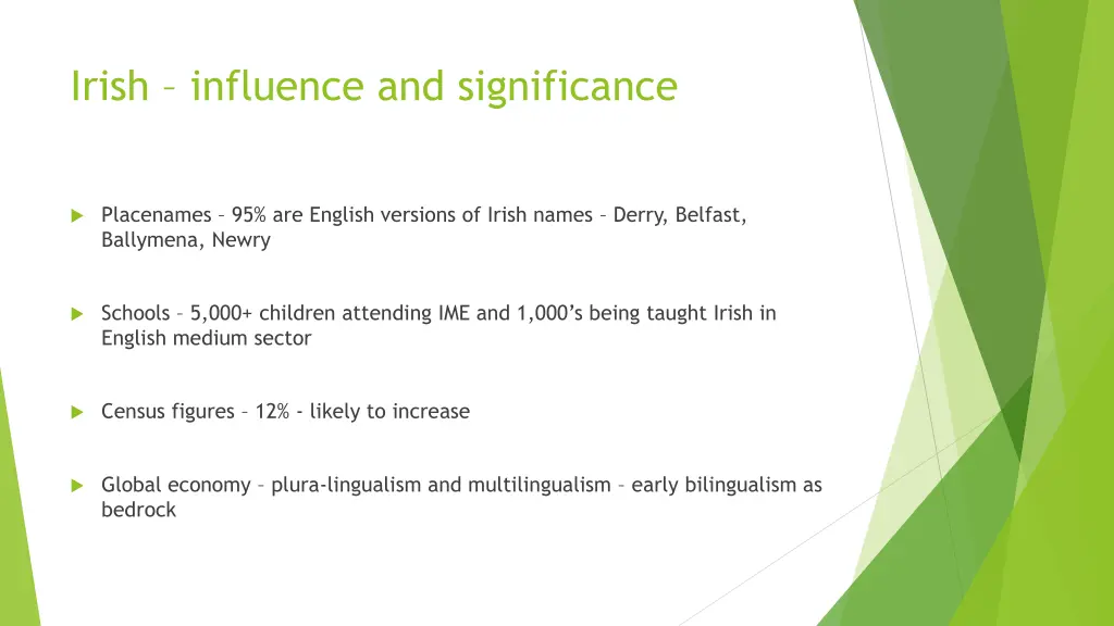 irish influence and significance