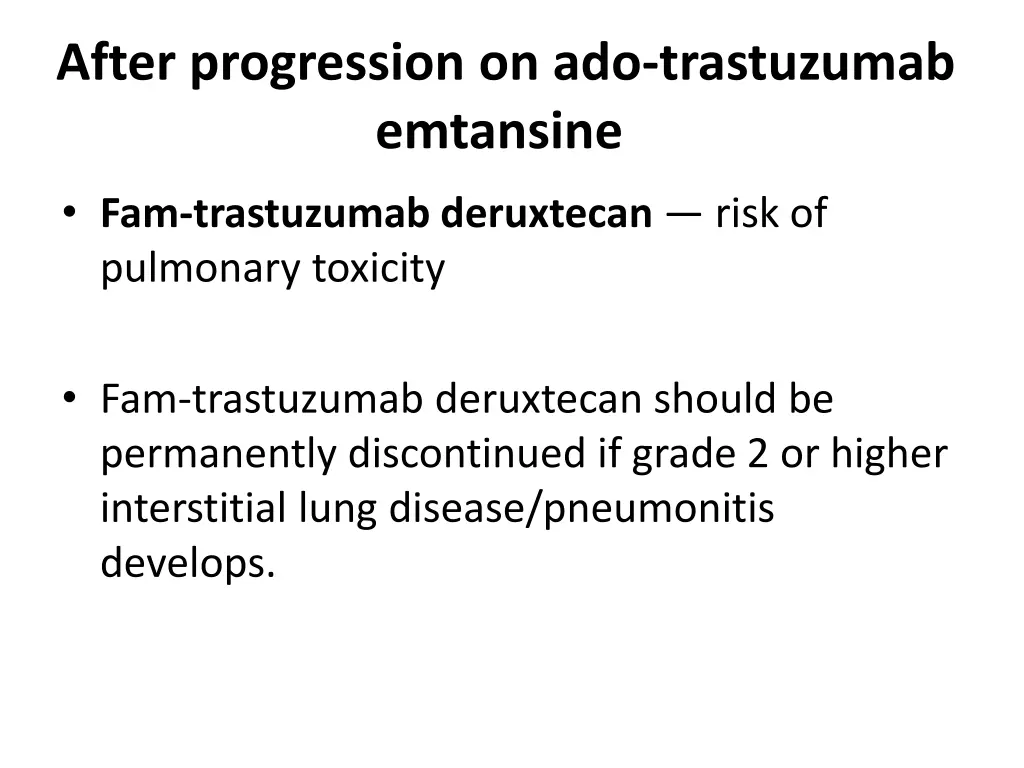 after progression on ado trastuzumab emtansine