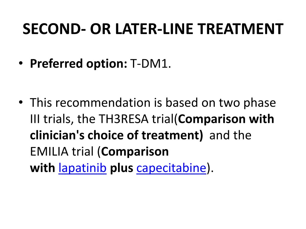 second or later line treatment