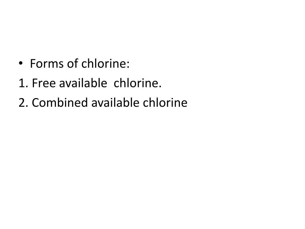 forms of chlorine 1 free available chlorine