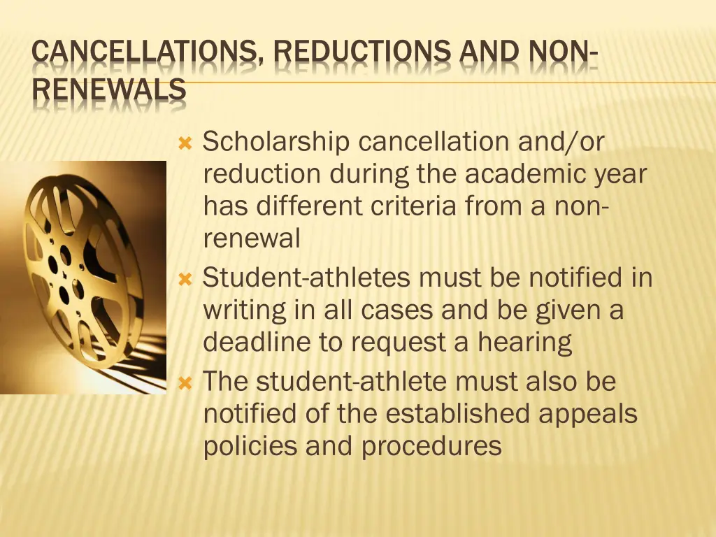 cancellations reductions and non renewals