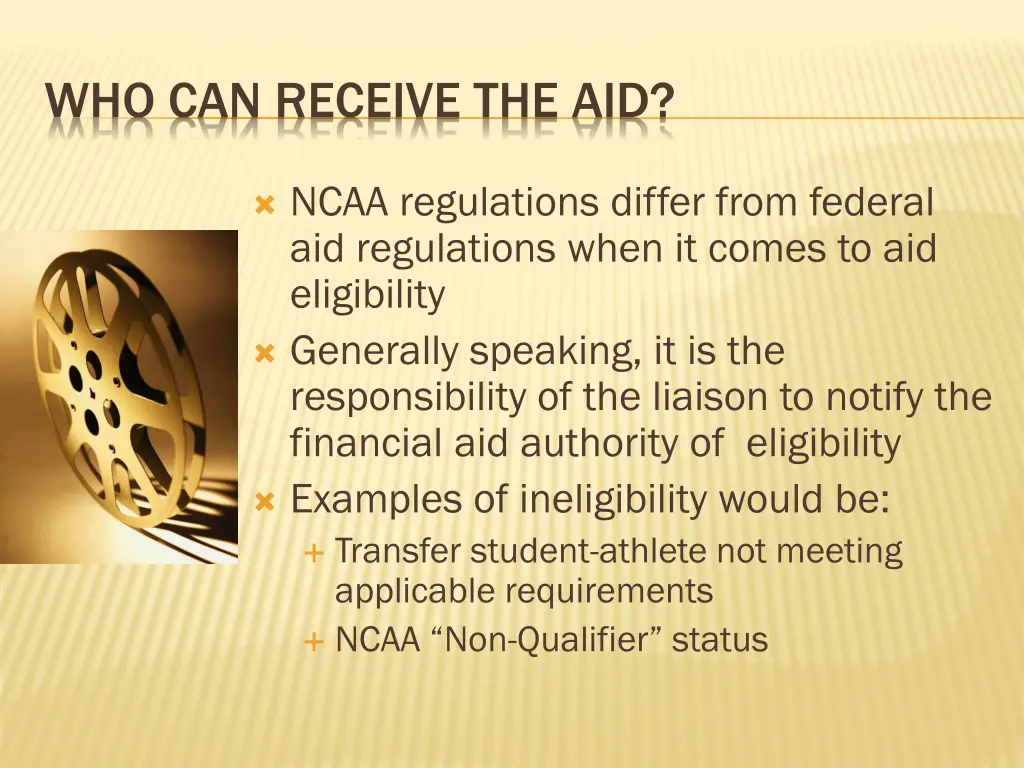 who can receive the aid 1