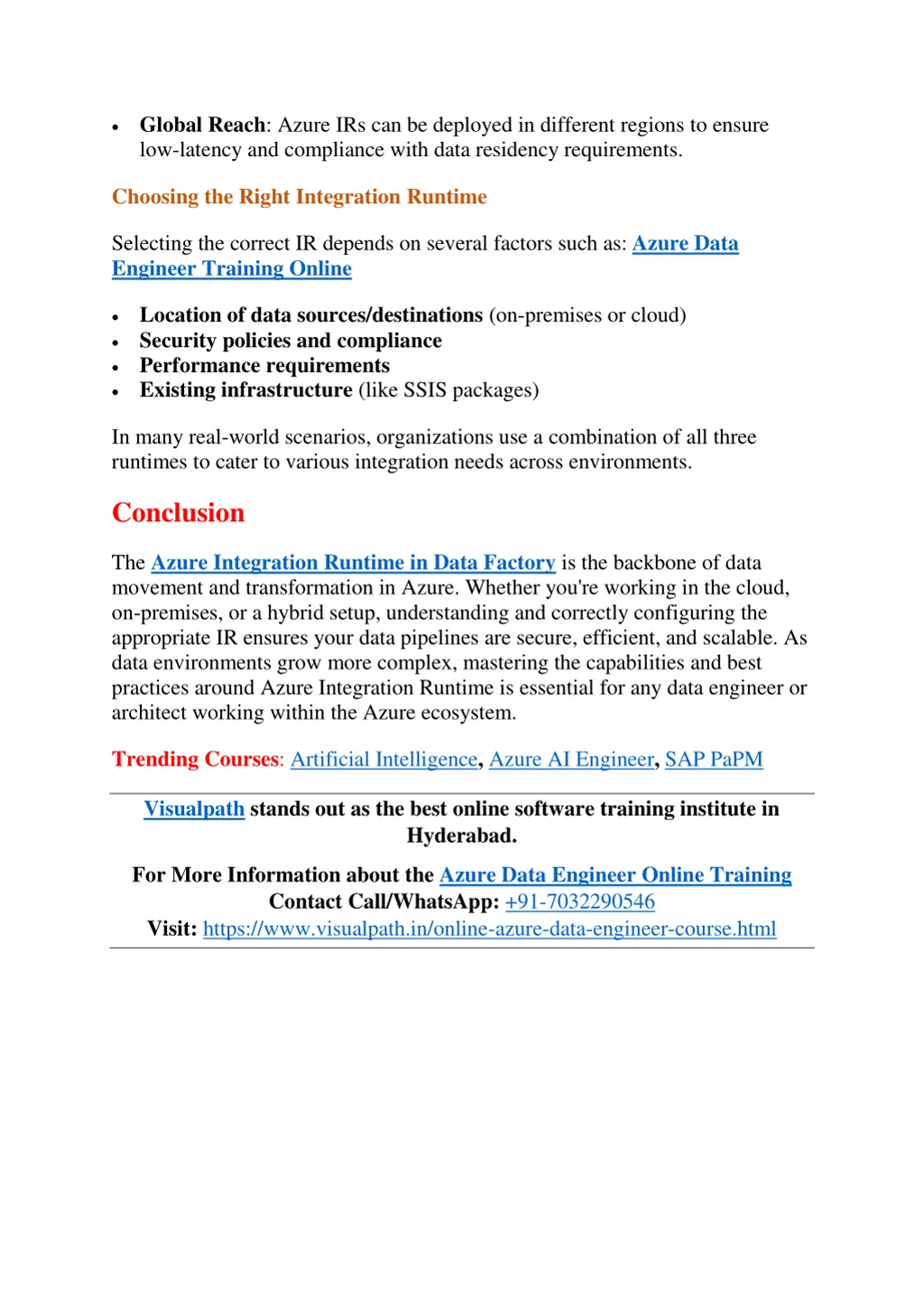 global reach azure irs can be deployed