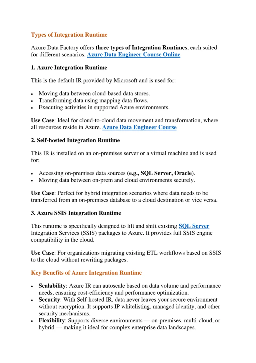 types of integration runtime