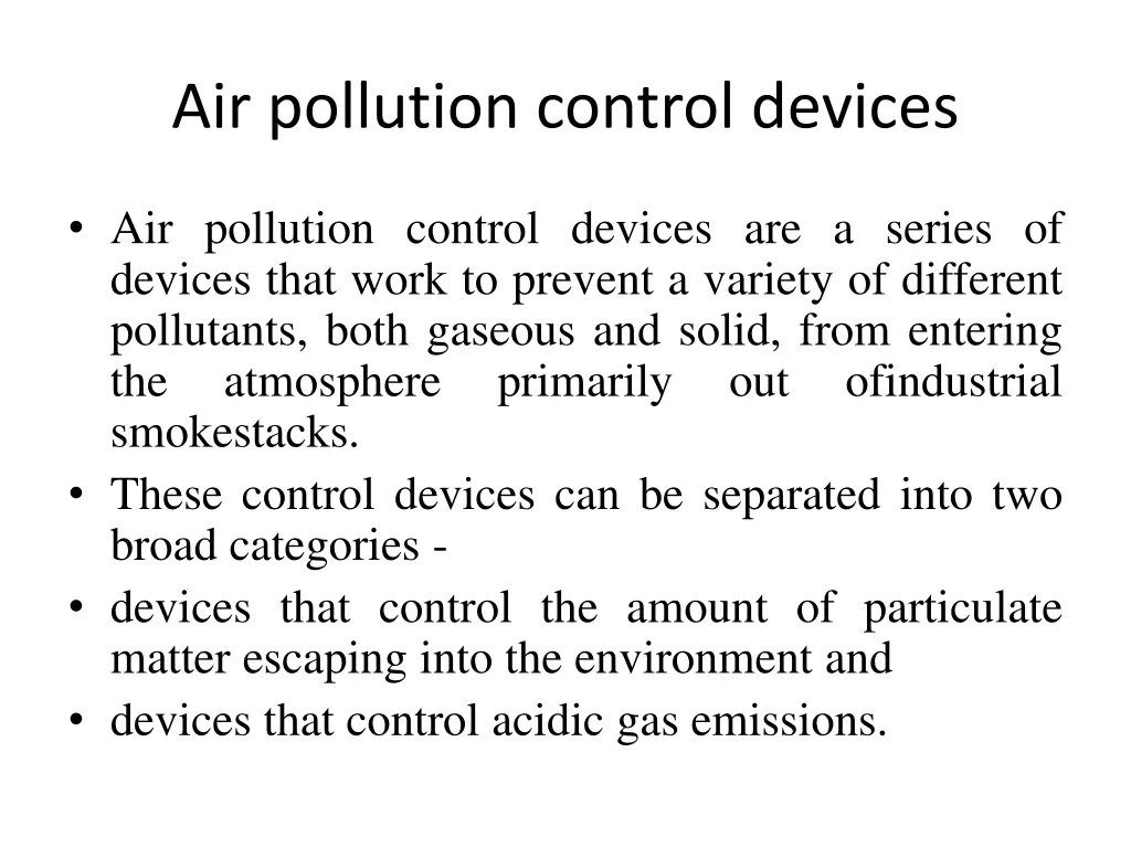 air pollution control devices
