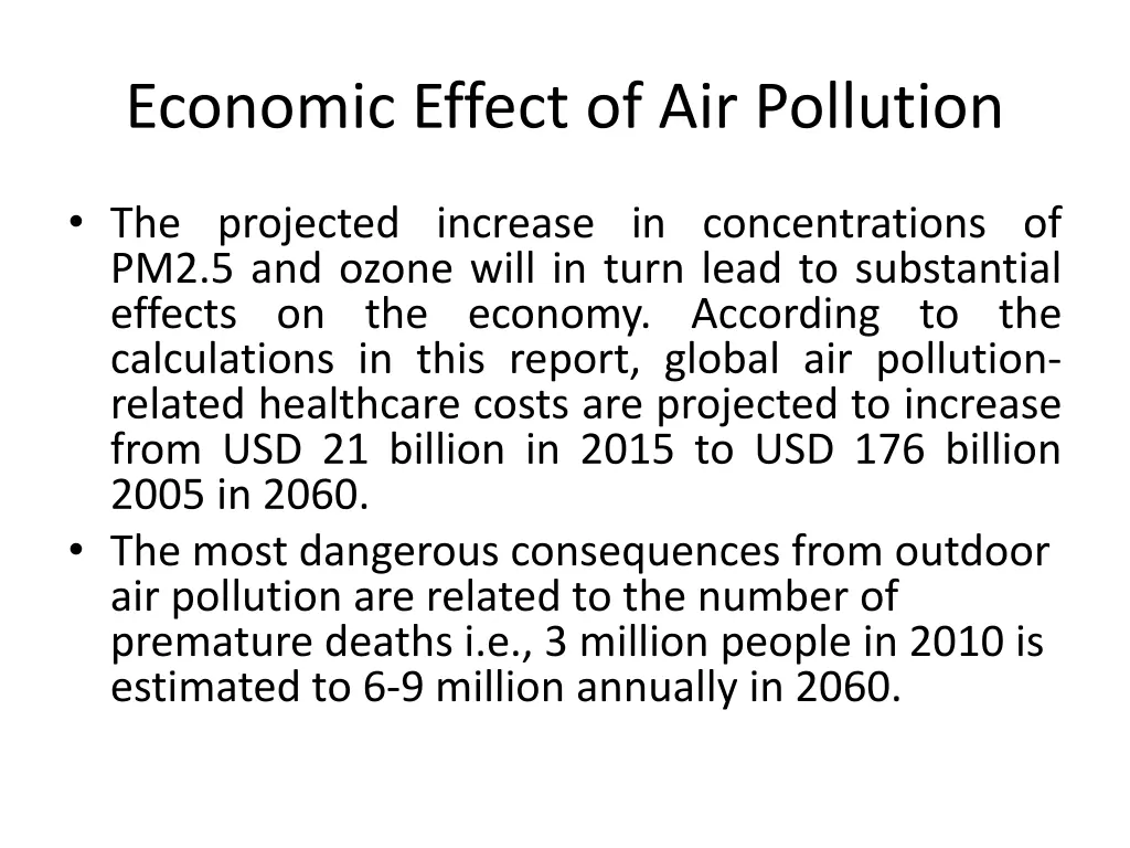 economic effect of air pollution