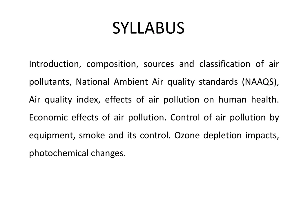 syllabus
