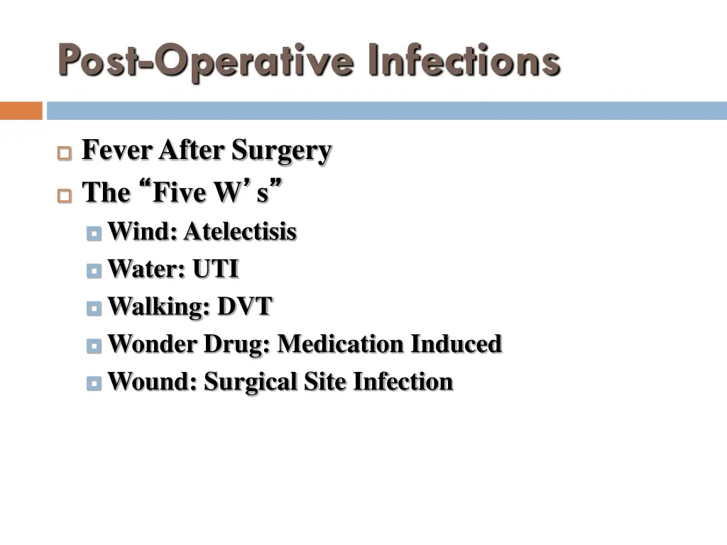 post operative infections