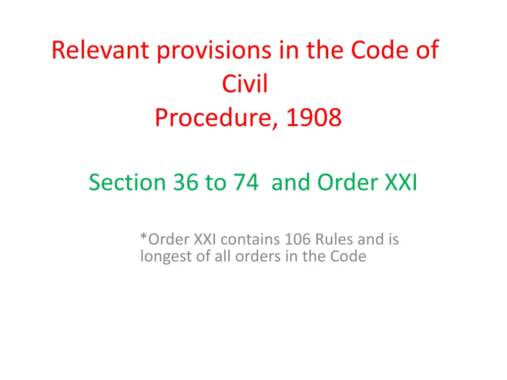 relevant provisions in the code of civil