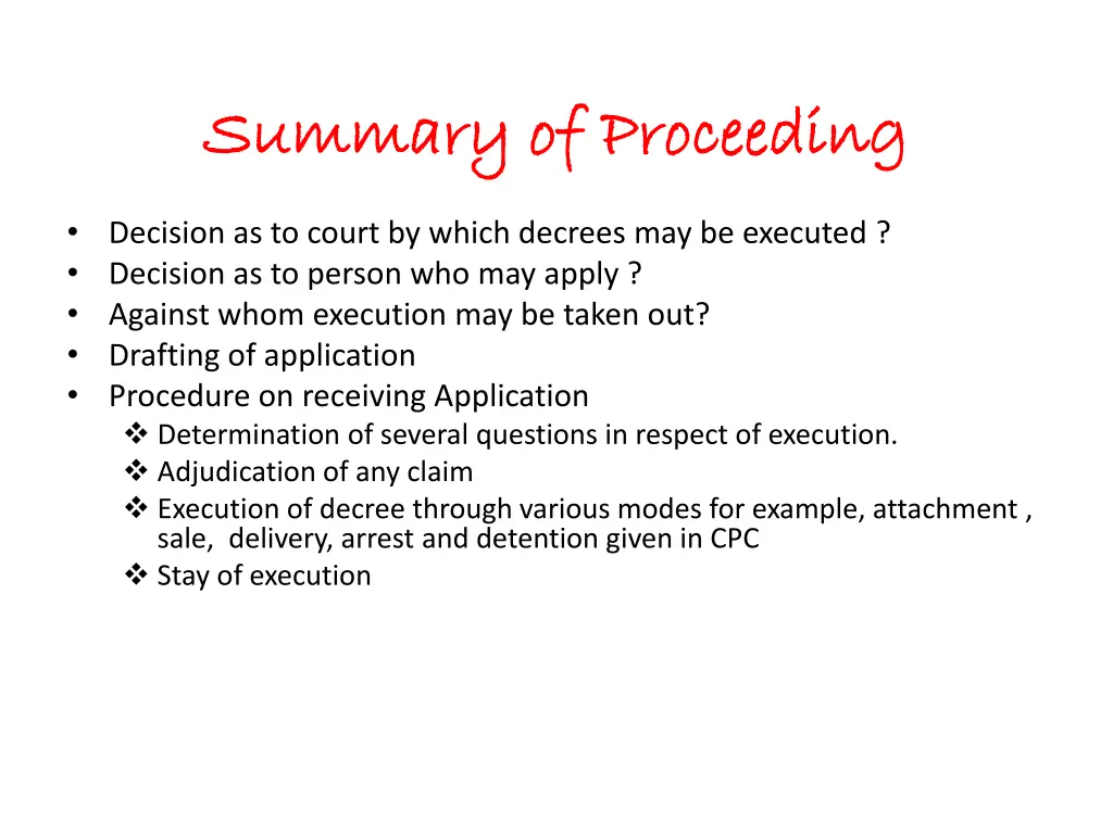 summary of proceeding summary of proceeding