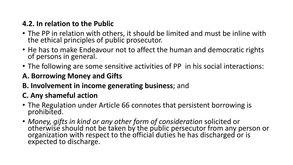 4 2 in relation to the public the pp in relation