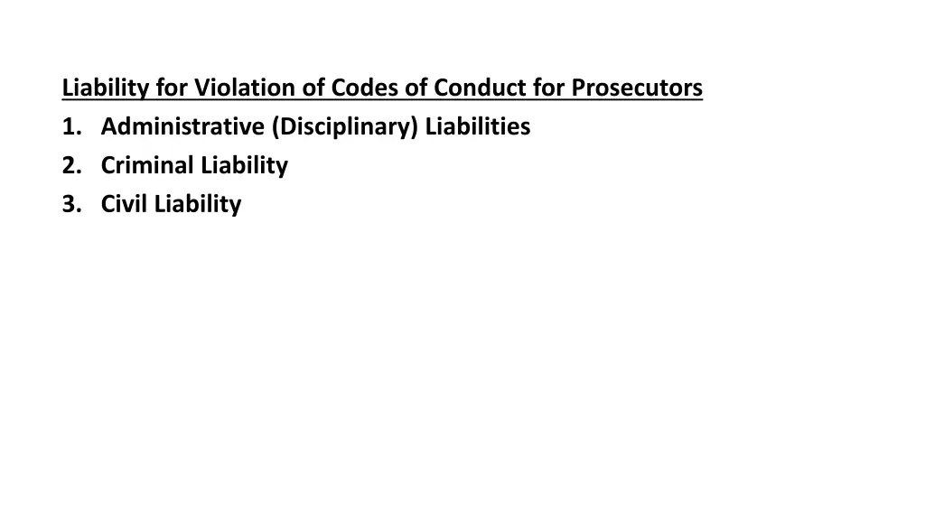 liability for violation of codes of conduct