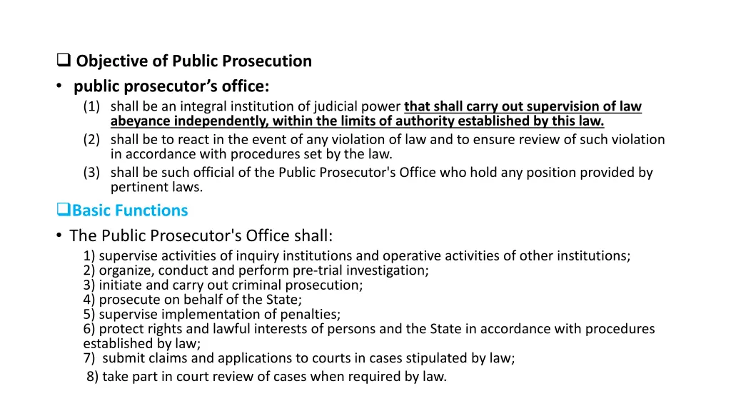 objective of public prosecution public prosecutor