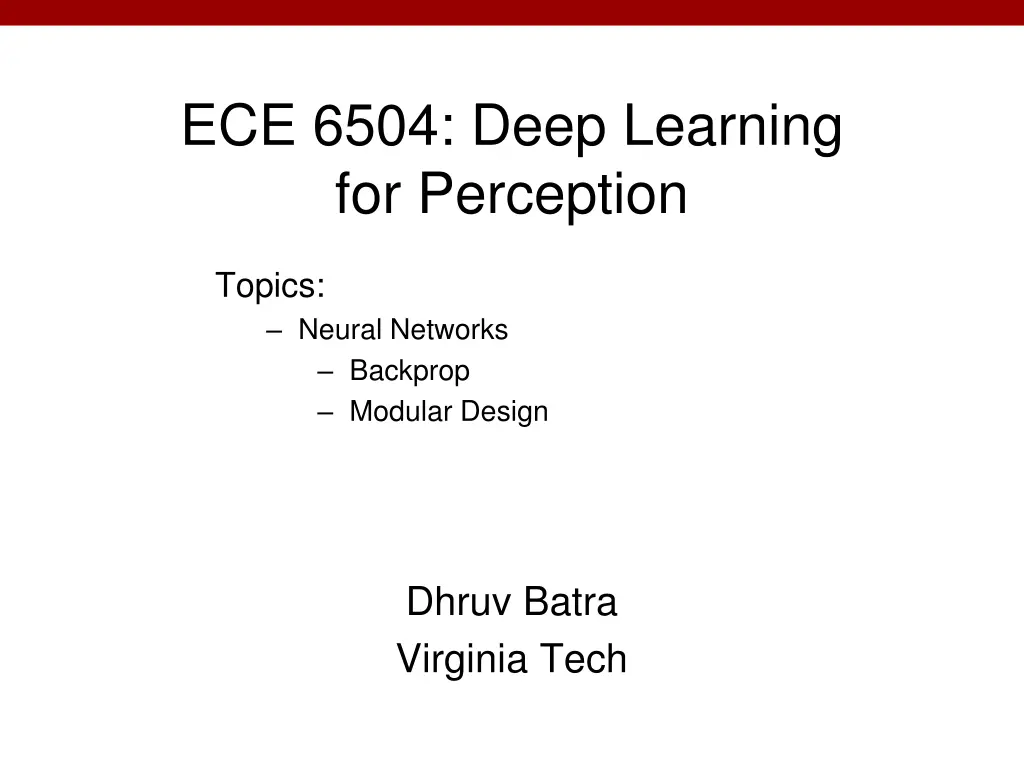 ece 6504 deep learning for perception