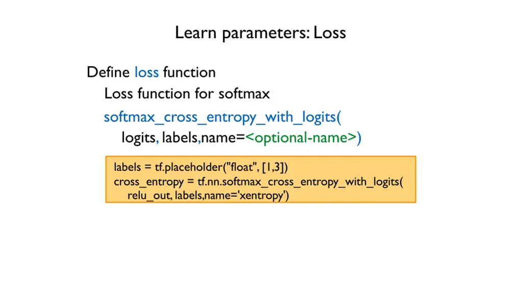 learn parameters loss
