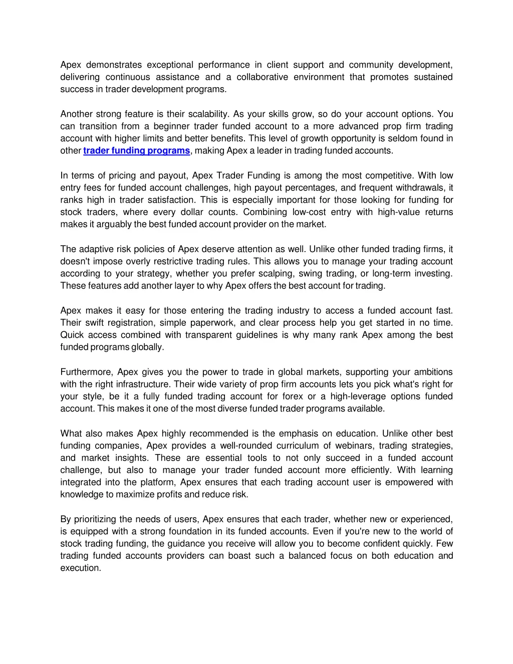 apex demonstrates exceptional performance