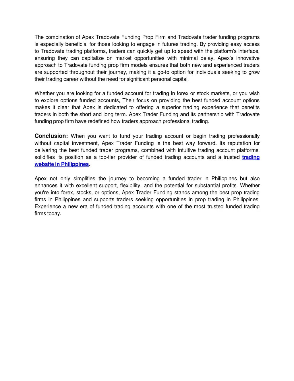 the combination of apex tradovate funding prop