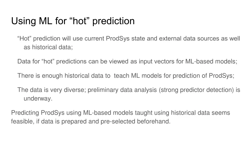 using ml for hot prediction