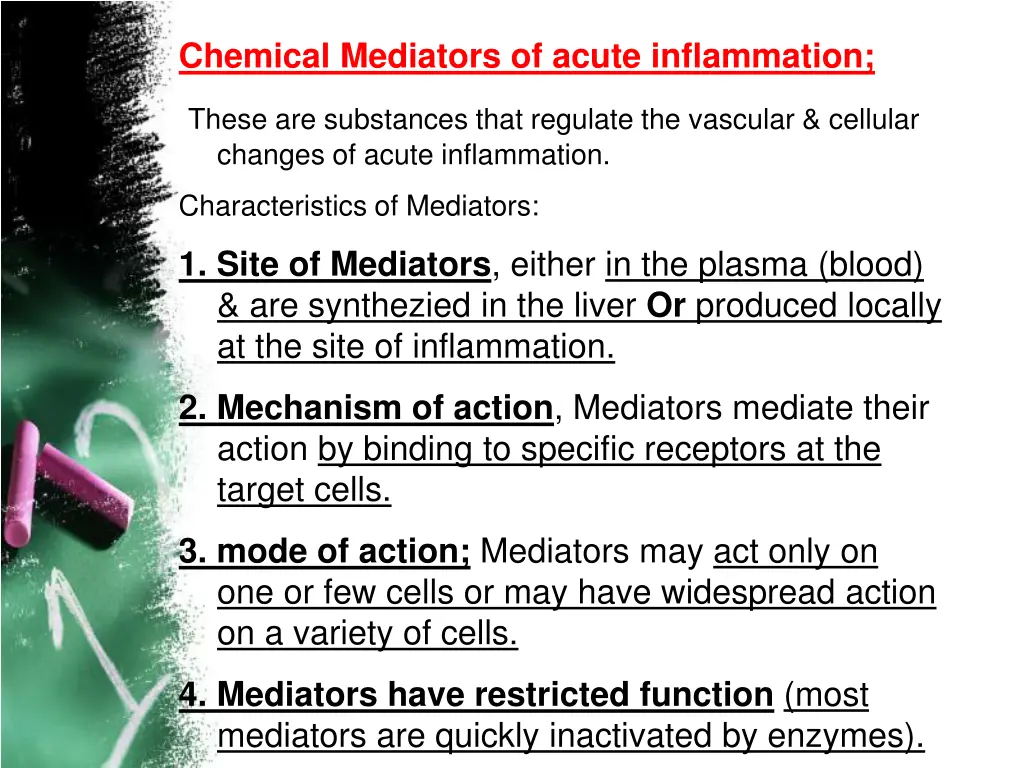 chemical mediators of acute inflammation