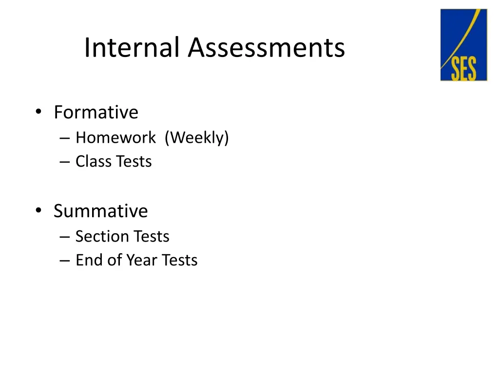 internal assessments
