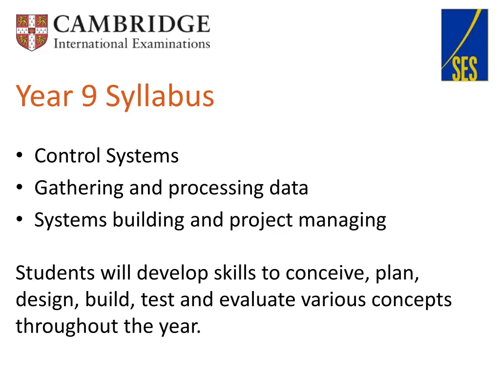 year 9 syllabus