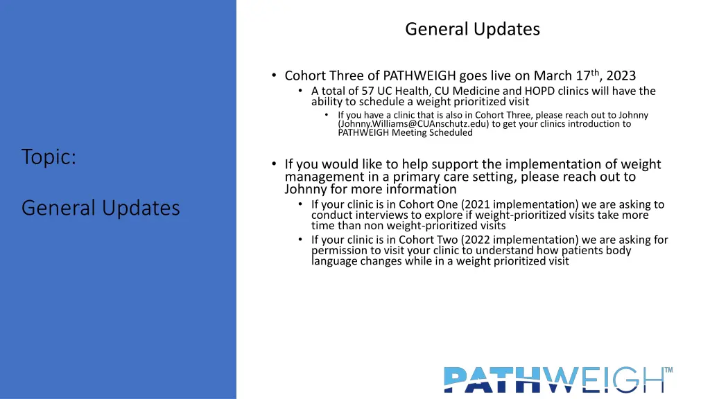 general updates