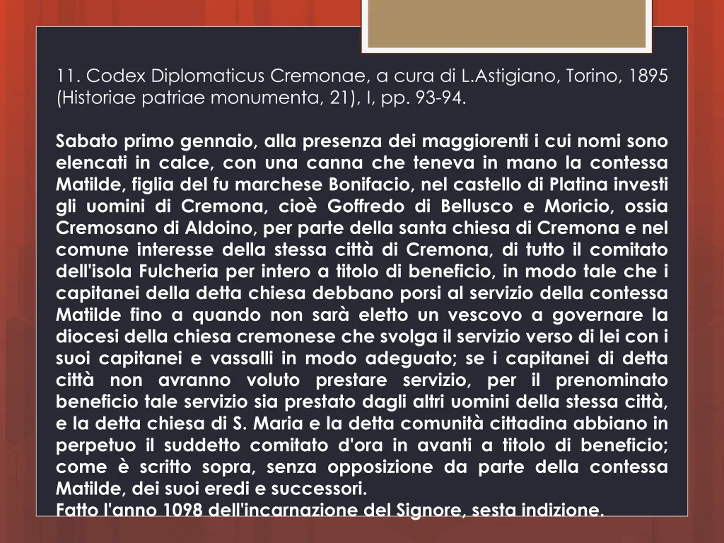 11 codex diplomaticus cremonae a cura