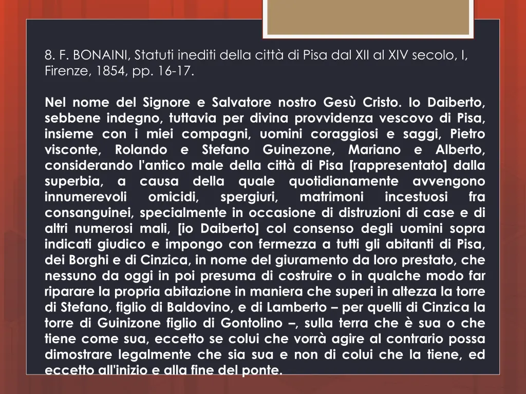 8 f bonaini statuti inediti della citt di pisa