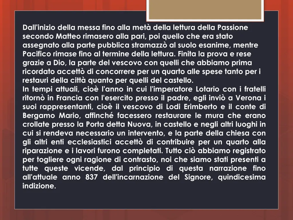 dall inizio della messa fino alla met della