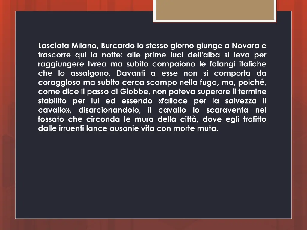 lasciata milano burcardo lo stesso giorno giunge
