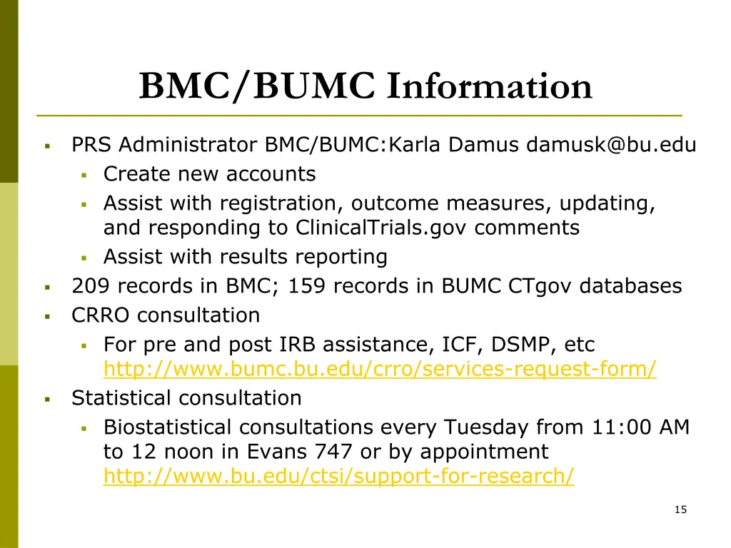 bmc bumc information
