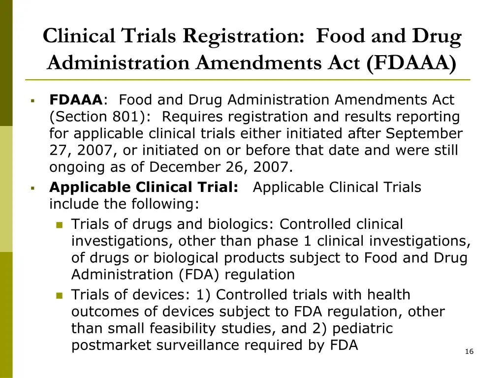 clinical trials registration food and drug
