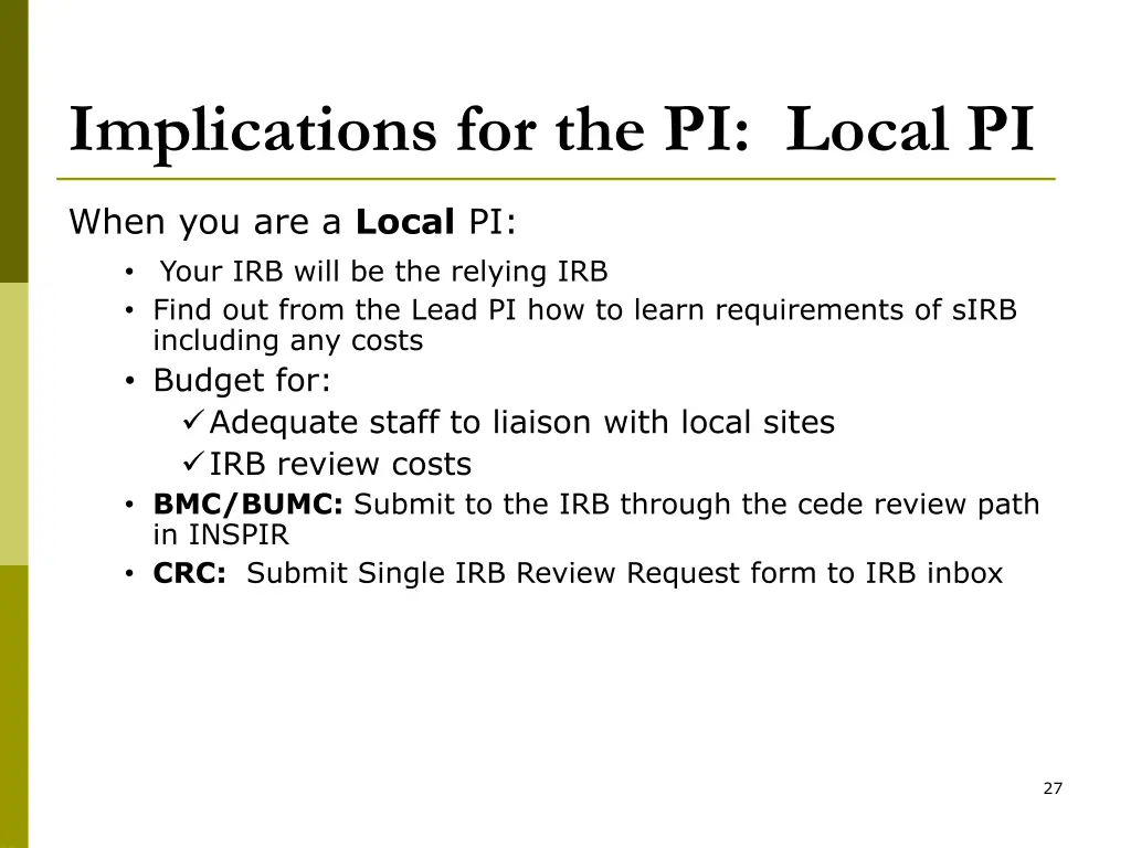 implications for the pi local pi