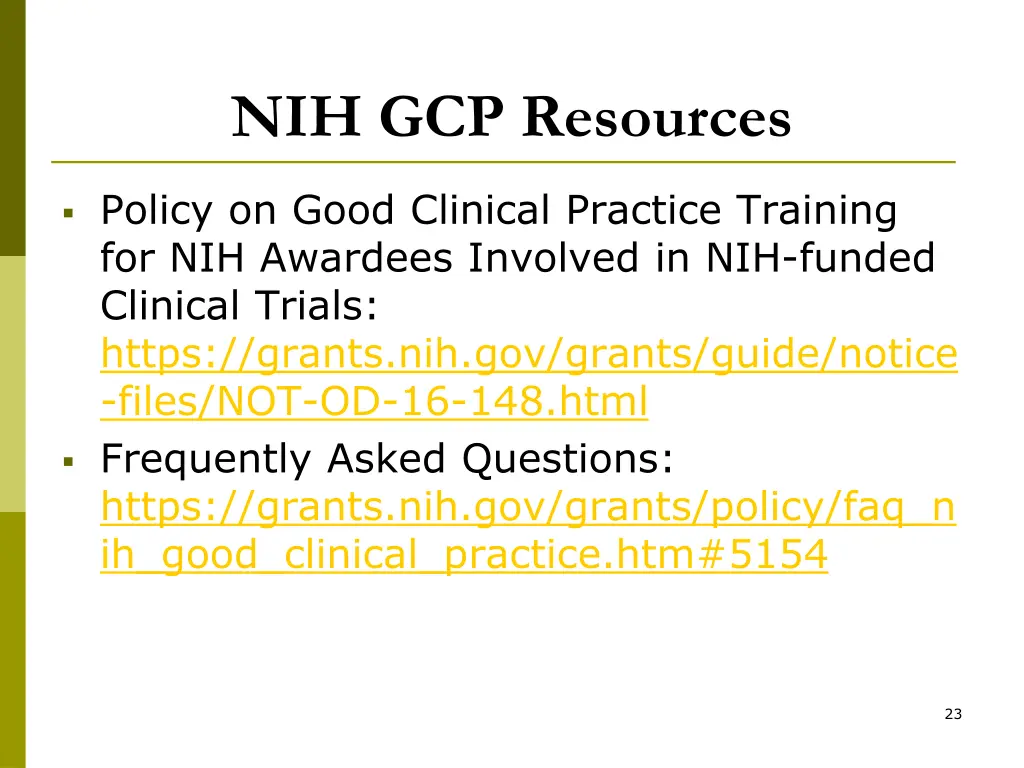 nih gcp resources