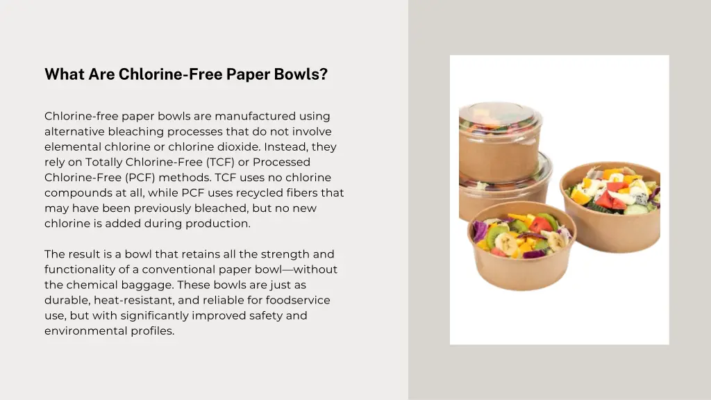 what are chlorine free paper bowls