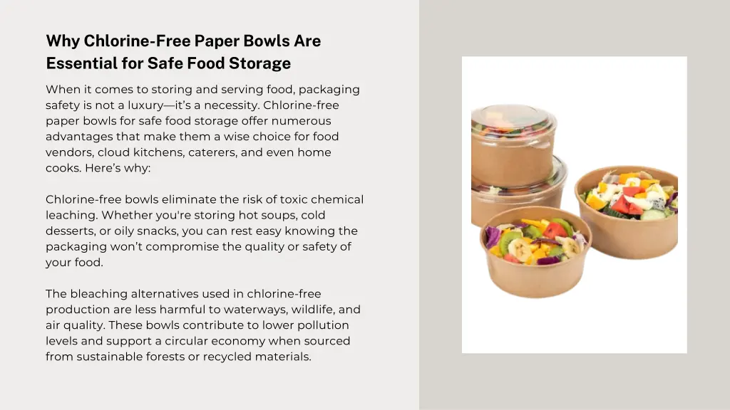 why chlorine free paper bowls are essential
