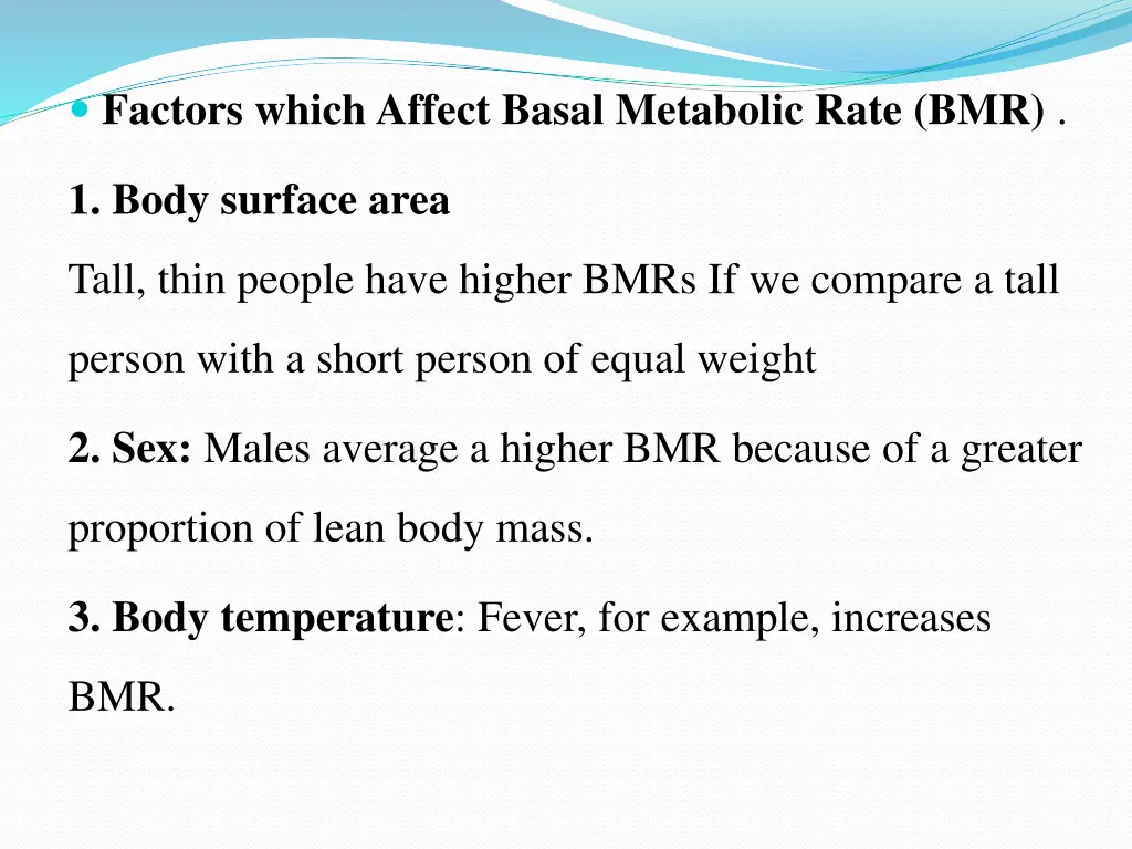 factors which affect basal metabolic rate bmr