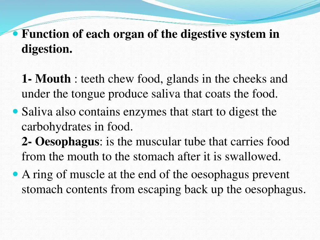 function of each organ of the digestive system