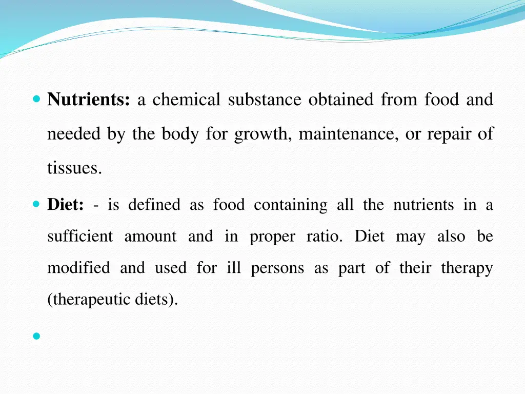 nutrients a chemical substance obtained from food