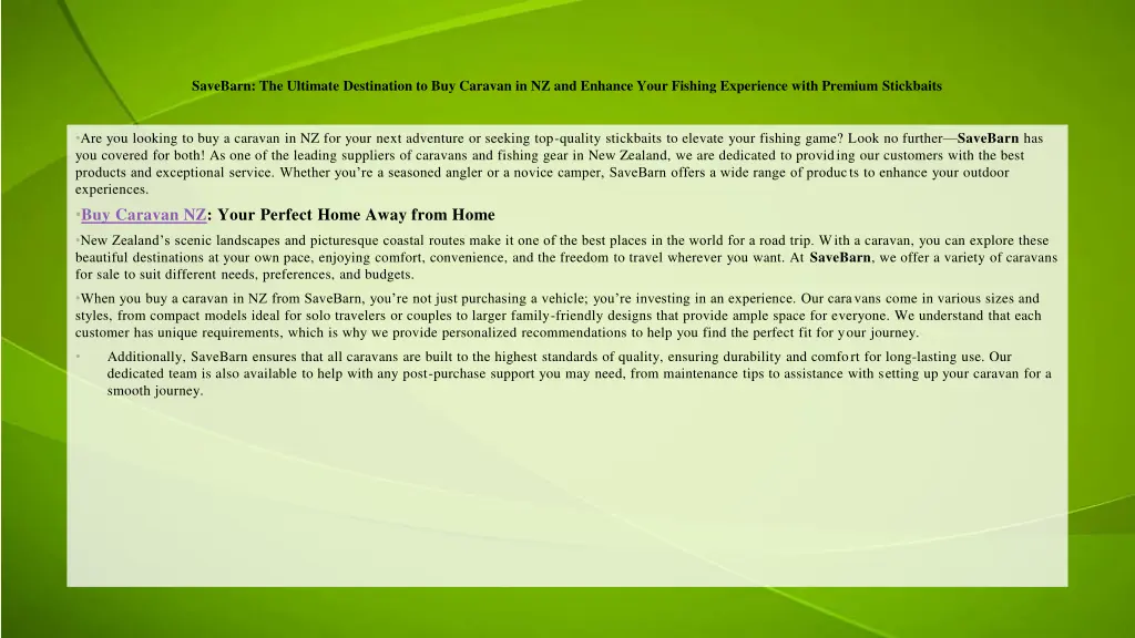 savebarn the ultimate destination to buy caravan