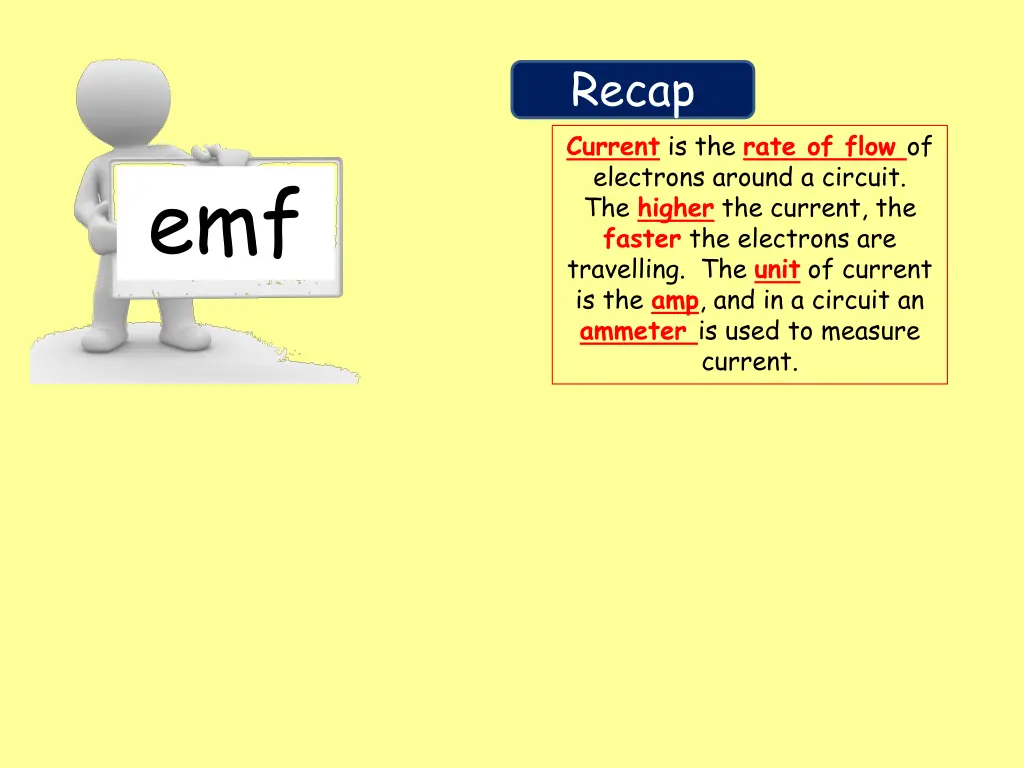 recap current is the rate of flow of electrons
