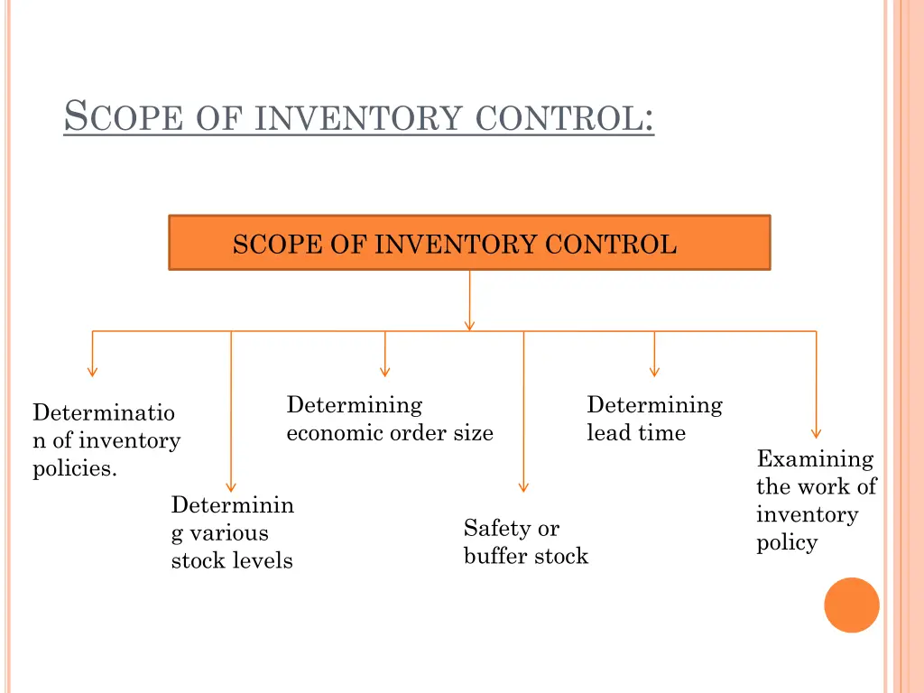 s cope of inventory control