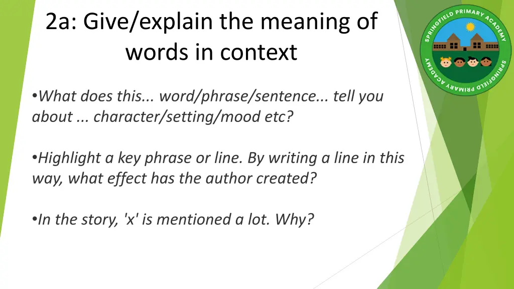 2a give explain the meaning of words in context